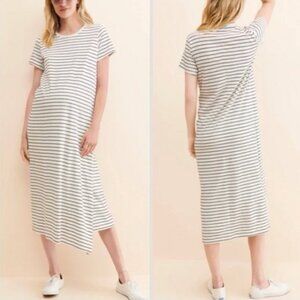 Hatch Maternity Nursing Easy Going Striped Tee Dress Size 2